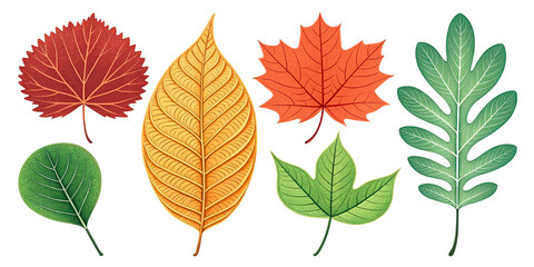 8 Leaf vector set, elements for design , Leaves on White Background
