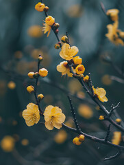 yellow cherry blossom