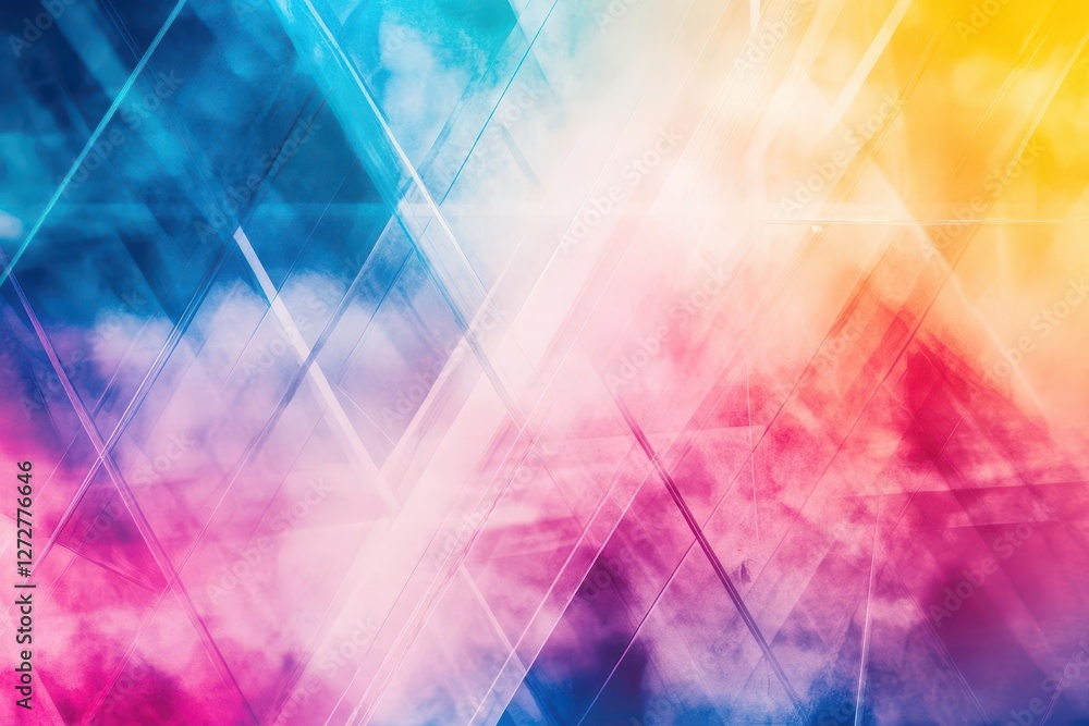 Aufkleber vibrant abstract background with geometric triangles and soft pastel colors