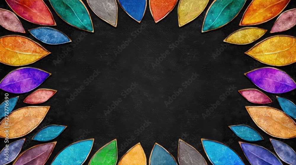 Poster vibrant geometric abstract colorful mosaic pattern background with vivid shapes and symmetry