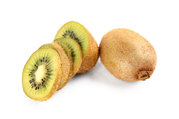 Fresh kiwi on white background