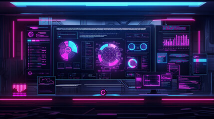 Obraz premium high-tech project management dashboard