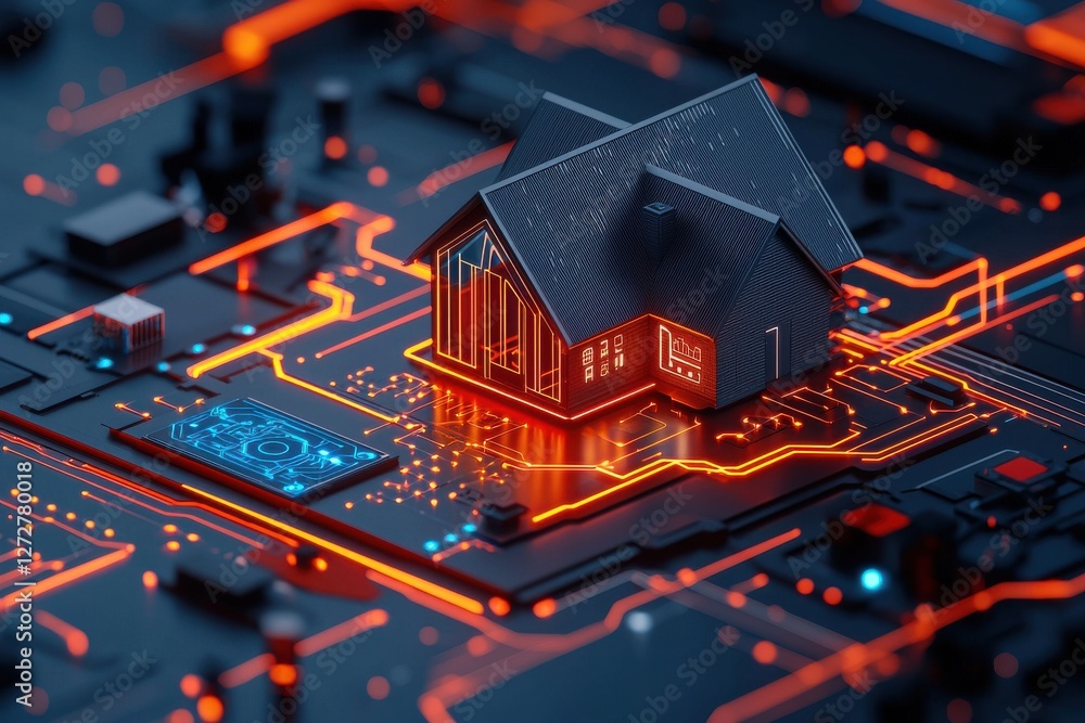 Poster transform your smart home with ai technology an insightful guide in a futuristic environment