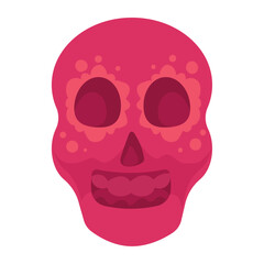 Colorful Pink Sugar Skull Vector Illustration for Day of the Dead Celebration