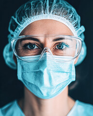 Healthcare worker in protective gear a portrait of safety in medicine