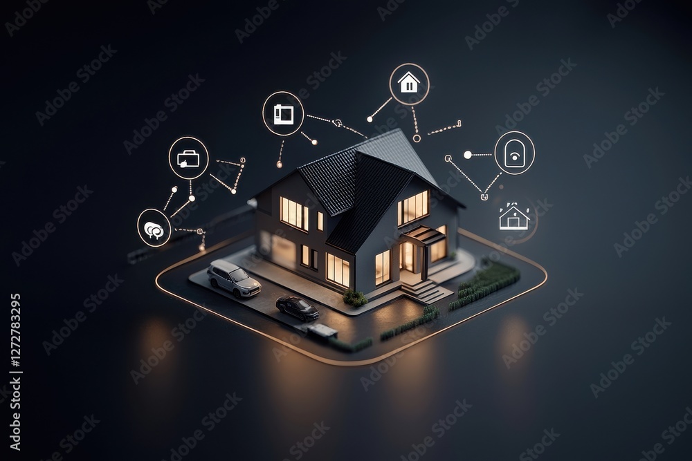Poster enhancing modern smart home automation with advanced security technology