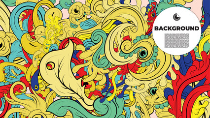 Obraz premium Beautifully designed colorful abstract vector background featuring fractal shapes, perfect for poster, banner, and fabric print applications.