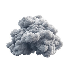 Gray smoke plume on black background abstract art design