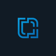 Modern Initials CC for Technology Logo Design
