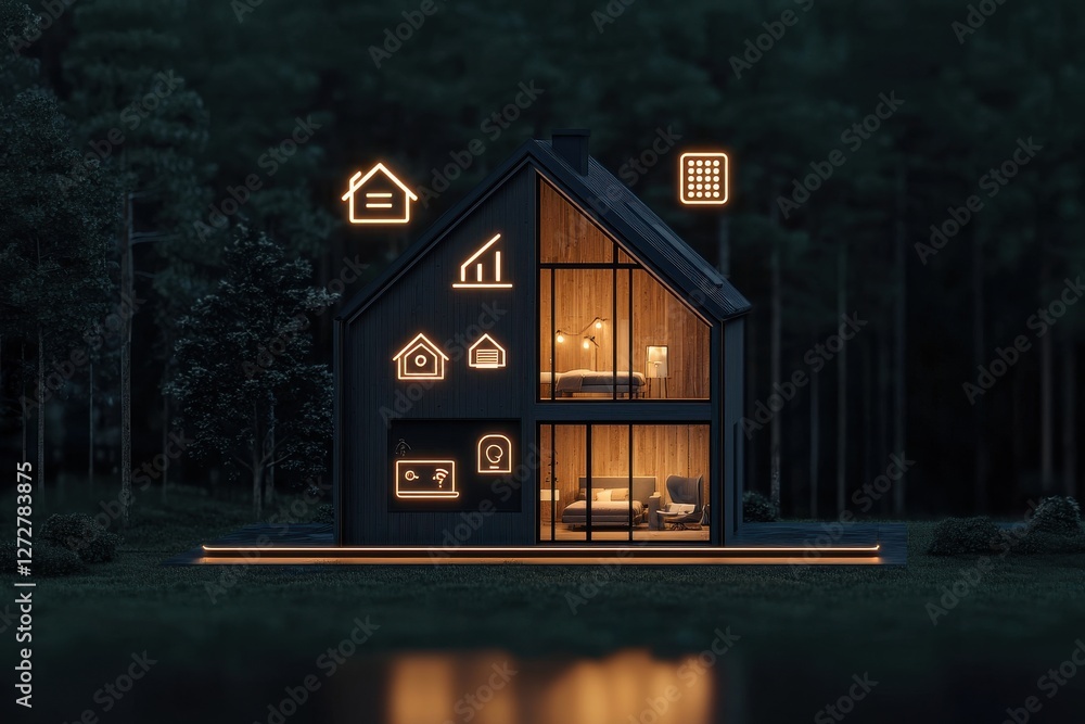 Poster revolutionizing smart home technology a showcase of ai-driven innovations in modern architecture out