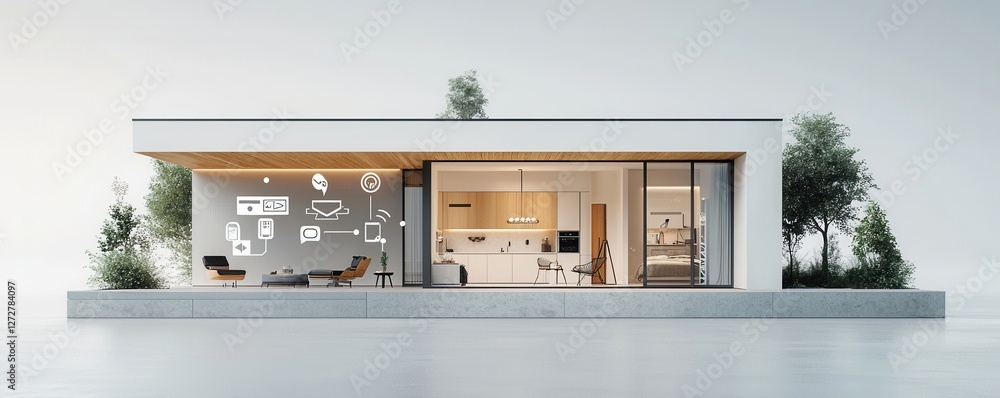 Aufkleber enhancing living spaces with smart home technology modern architecture digital design tranquil envir