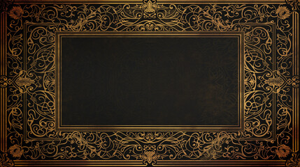 An antique gold frame with ornate floral patterns adorns the old textured wall