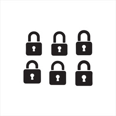 lock icon set vector