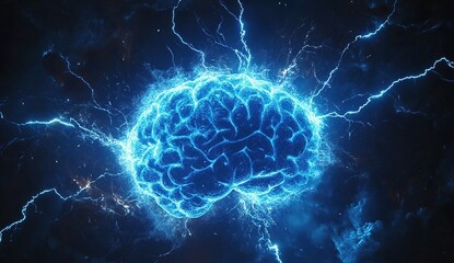 Obraz premium Human Brain: Exploring the Neural Network's Electrical Activity with Stunning Visuals