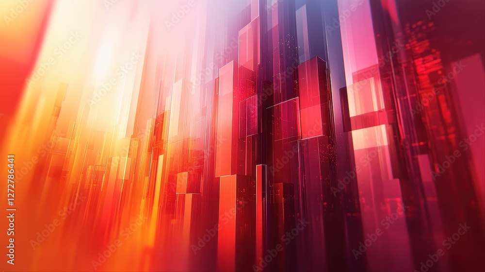 Poster abstract cityscape gradient background with smooth colors and futuristic design elements for digital