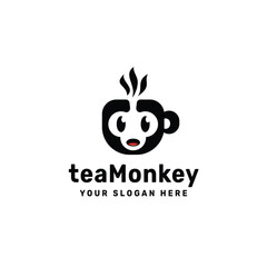 Tea Monkey Vector Logo Illustration