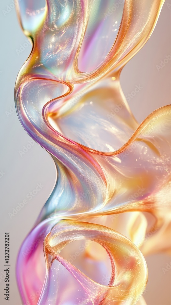 Poster close up of colorful abstract design with pastel gradient soft and dreamy effect in vibrant hues
