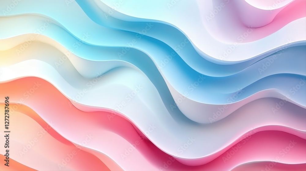 Aufkleber abstract background with wavy shapes in soft pastel tones minimalism gradient design for creative pr