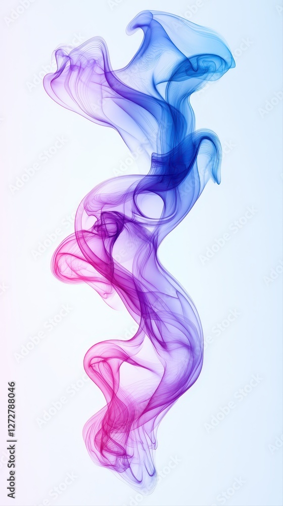 Poster abstract smoke background with blue and pink hues in a soft gradient color design for artistic use