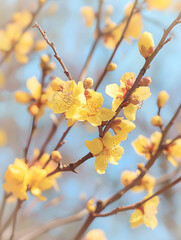 Fototapeta premium autumn leaves against blue sky