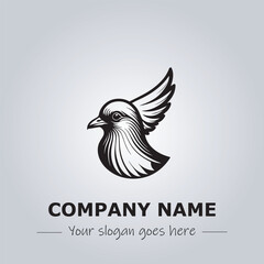 Obraz premium Head of Pigeon logo company design vector illustration 