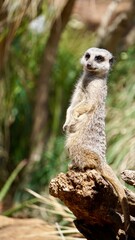 Fototapeta premium Closeup of African Meerkat on the lookout