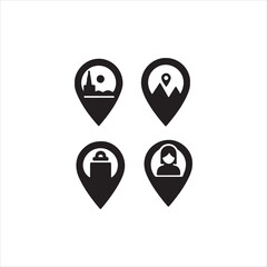 set of map pointers vector illustration