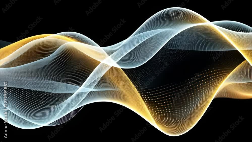 Poster dynamic waves of light and movement create a striking visual effect in abstract art