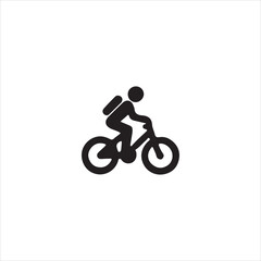 Fototapeta premium silhouette of a man riding a bike