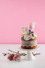 Easter bunny celebration cake. Traditional Easter baking. Easter holiday.