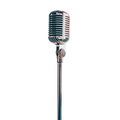 Fototapeta premium Vintage Microphone on Stand Retro Audio Music Recording Studio