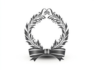 Obraz premium Elegant Decorative Wreath with Bow in Black for Award Design