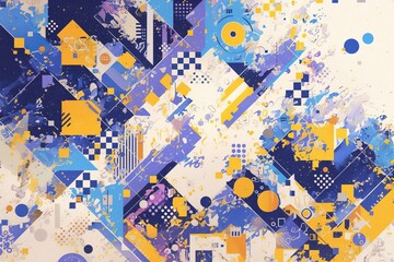 Abstract Geometric Shapes Collage Background