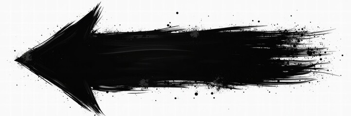 A bold black brushstroke arrow indicating direction, perfect for creative projects, presentations, and digital marketing materials.
