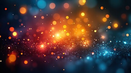 Obraz premium abstract colorful glowing bokeh on dark green background for christmas,new year wallpaper with festive light effects