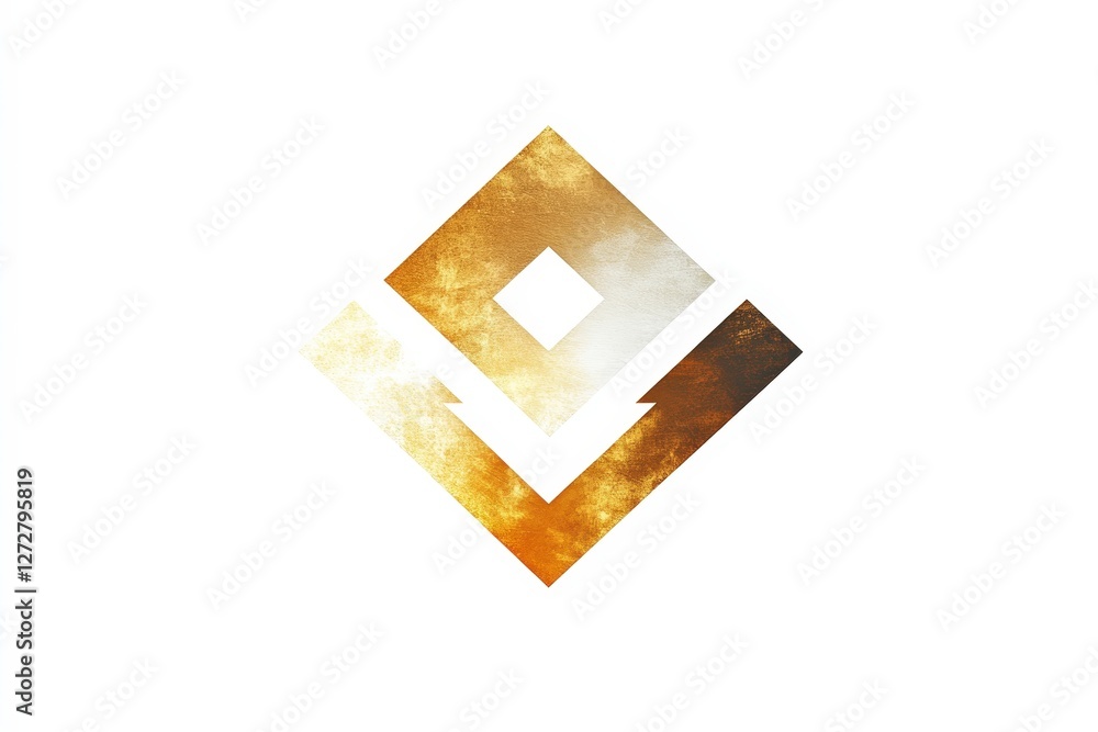 Poster abstract golden textured shape with dynamic soft edges and light