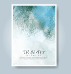 Eid al-fitr with watercolor background. Abstract illustration