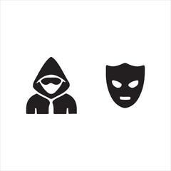 black and white mask vector