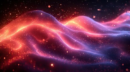 Obraz premium abstract glowing neon wave on dark background modern design element for creative projects