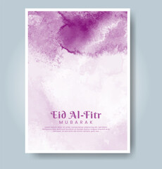 Eid al-fitr with watercolor background. Abstract illustration