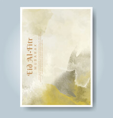 Eid al-fitr with watercolor background. Abstract illustration