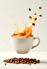 fluffy coffee floating