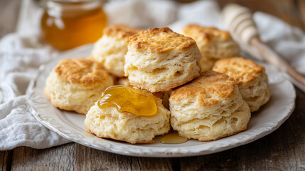 National Buttermilk Biscuit Day, golden buttermilk biscuits with a crispy texture on the outside and soft on the inside, Ai generated images
