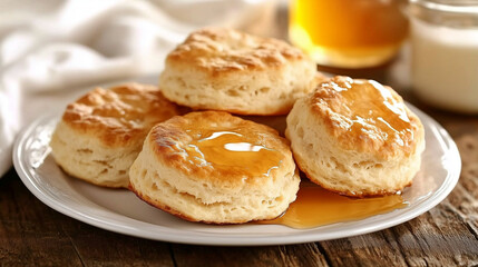National Buttermilk Biscuit Day, golden buttermilk biscuits with a crispy texture on the outside and soft on the inside, Ai generated images