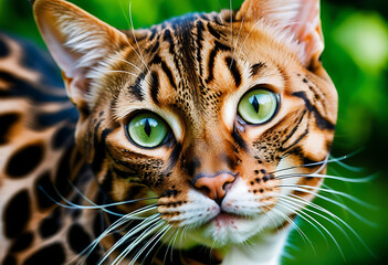 Top-Down View of a Bengal Cat with Exotic Coat Patterns