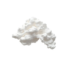 White fluffy cloud-like form abstract art design,