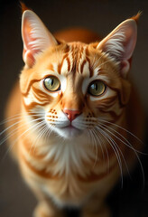 Eagle View Close-Up of a Cat with Detailed Fur and Expressive Eye