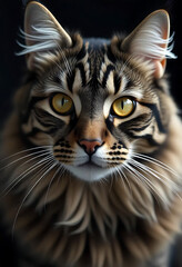 Eagle View Close-Up of a Majestic Maine Coon Cat