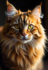 Eagle View Close-Up of a Majestic Maine Coon Cat