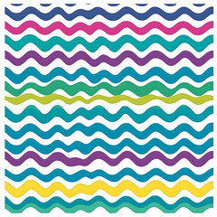 Colorful Waves Pattern Abstract Background Design with a Fun Vibe Decorative Vector Illustration.